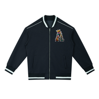 Contrast Piping Zip Bomber Jacket