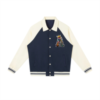 Contrast Raglan Sleeve Baseball Jacket