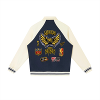 Contrast Raglan Sleeve Baseball Jacket