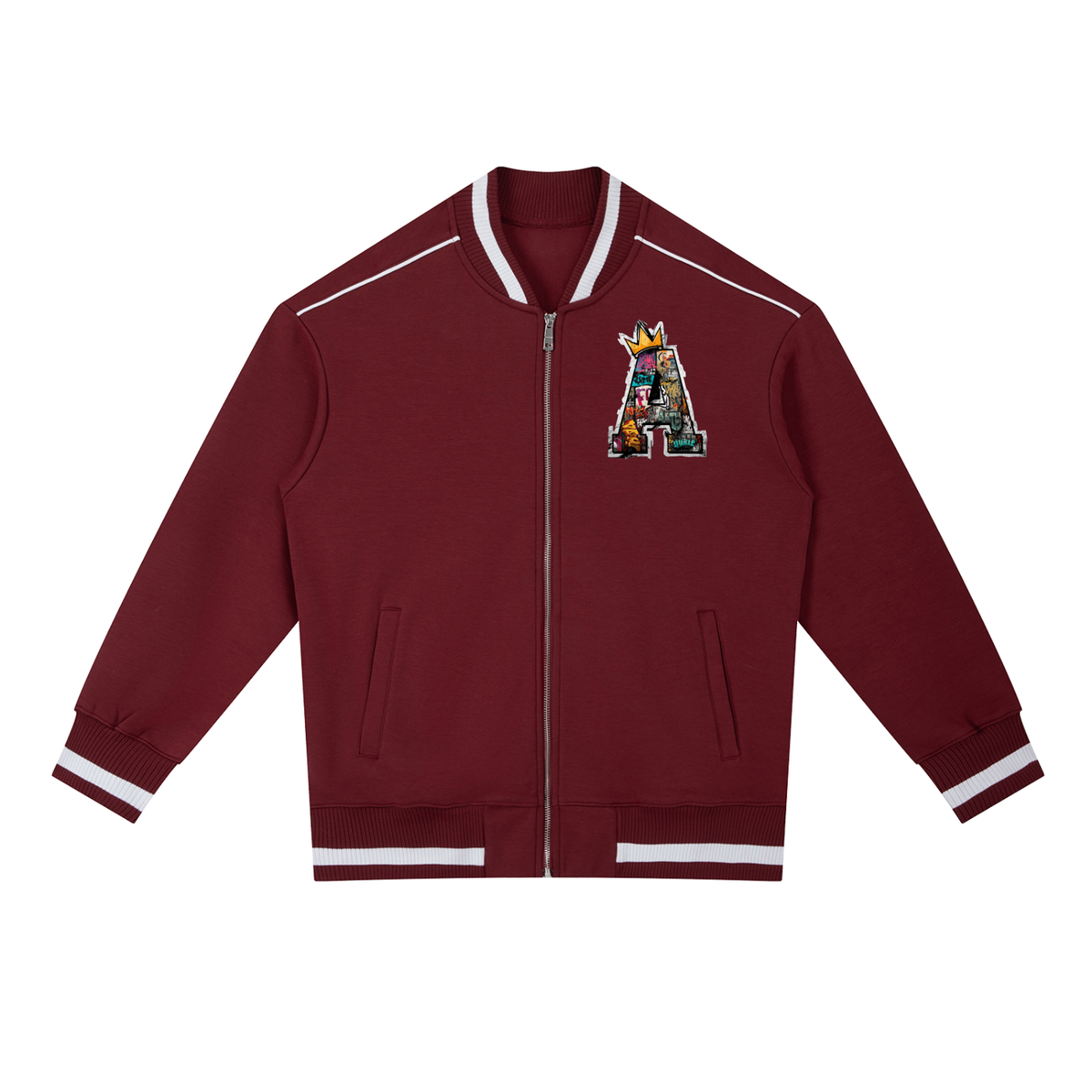 Contrast Piping Zip Bomber Jacket