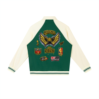 Contrast Raglan Sleeve Baseball Jacket